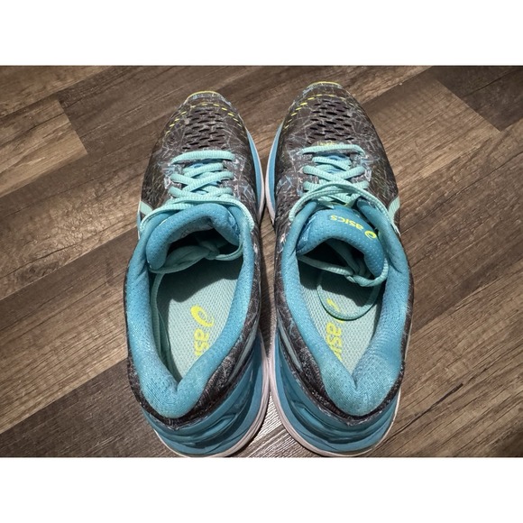 Women's Asics IGS Gel‎ Kayano 23 T6A5N Blue Green Flytefoam Sneakers SZ 7.5 - Picture 12 of 12